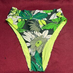 Aerie Swim High Cut Cheeky Bikini Bottom Floral Size Medium